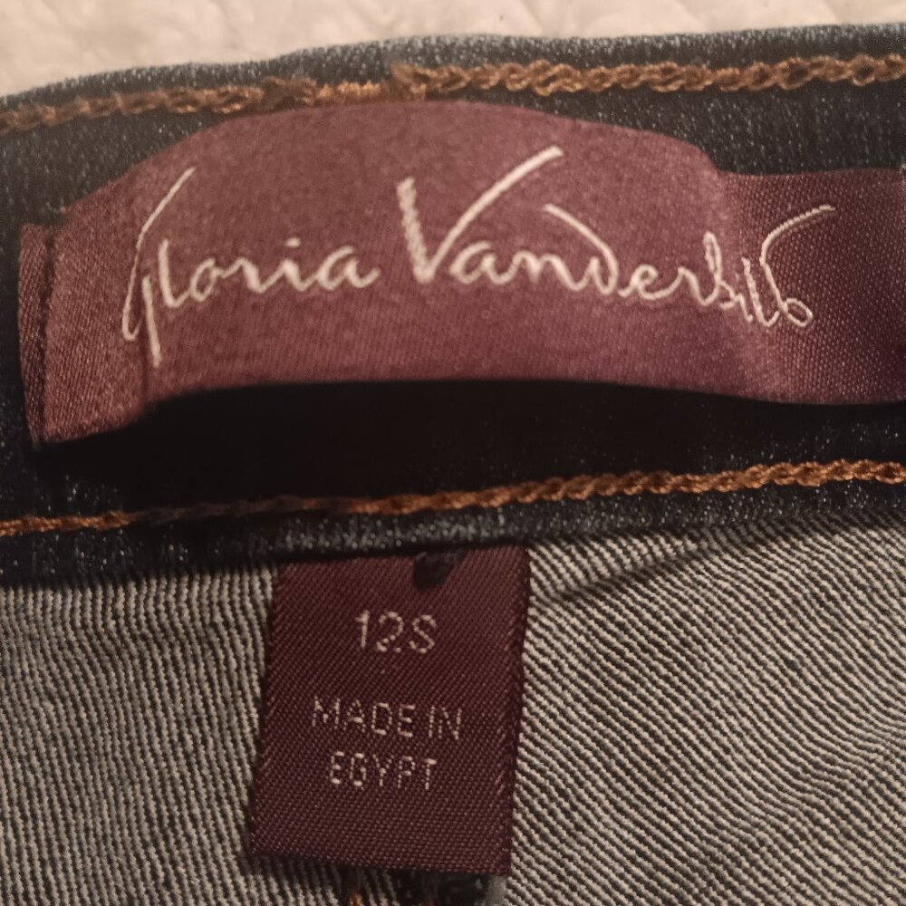 GLORIA VANDERBUILT DARK DENIM JEANS STRAIGHT LEG HIGH RISE JEANS SIZE 12Short - Picture 4 of 7